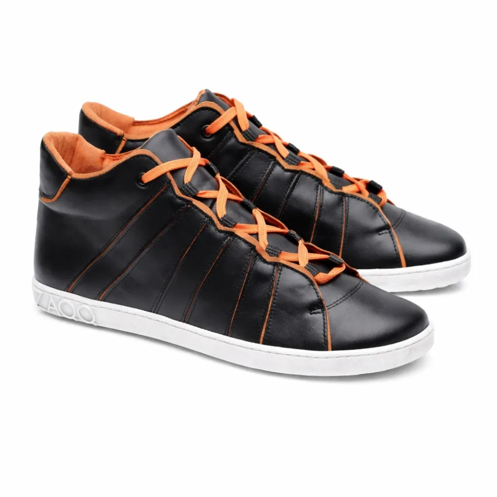 Кроссовки для женщин и мужчин ZAQQ QQQ Mid Black Orange (чёрные с оранжевыми деталями) — фото 1 из 4