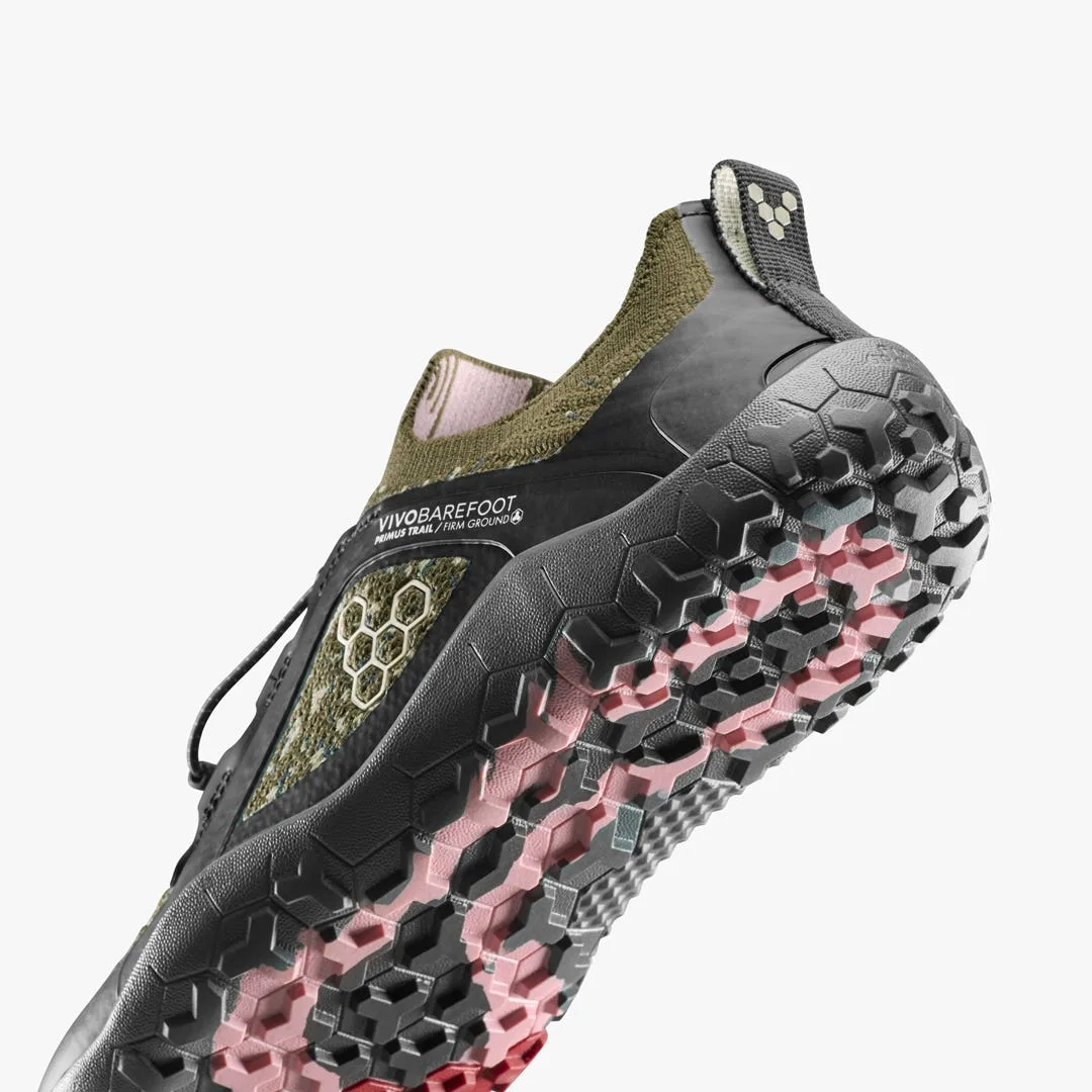 Кроссовки Vivobarefoot Primus Trail Knit FG Grounding — мужская модель, тёмно-оливковый, фото 7
