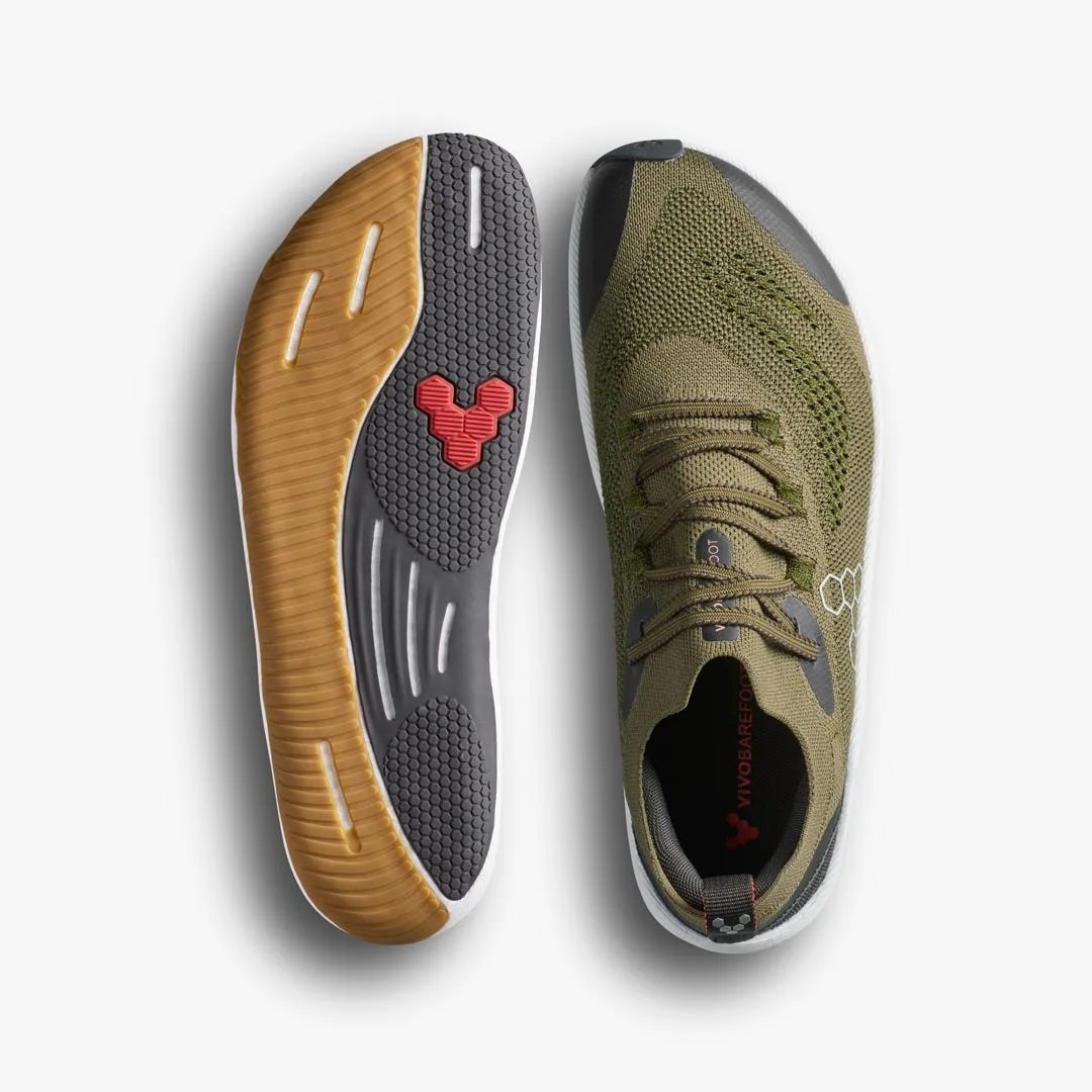 Кроссовки Vivobarefoot Primus Flow Knit — мужская модель, тёмно-оливковый, фото 2
